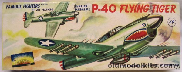 Aurora 1/48 P-40 Warhawk Flying Tiger - Famous Fighters of All Nations, 44A-69 plastic model kit